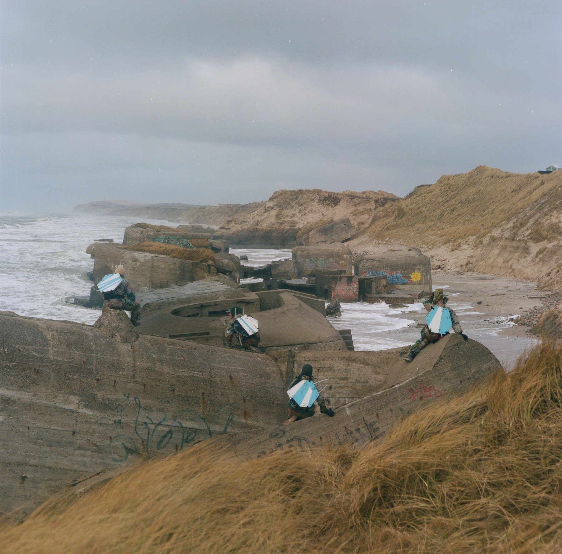 Coastal rocks and bunker remains, Furreby