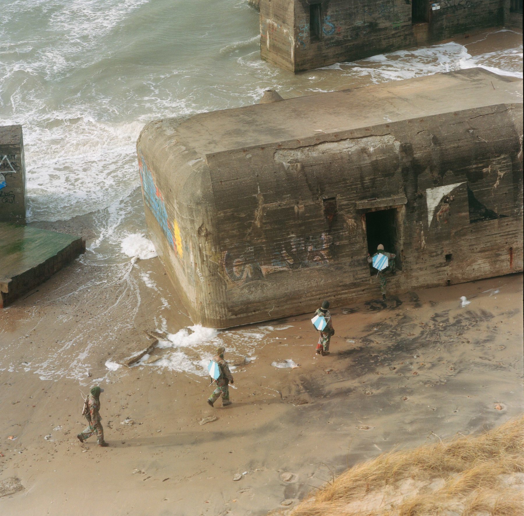 WWII Regelbau bunker on the Furreby coastline, wide view